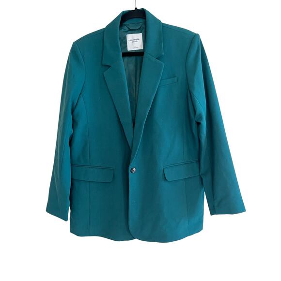 Abercrombie & Fitch A&F Single Breasted Blazer Teal Green Size Large - Picture 1 of 5
